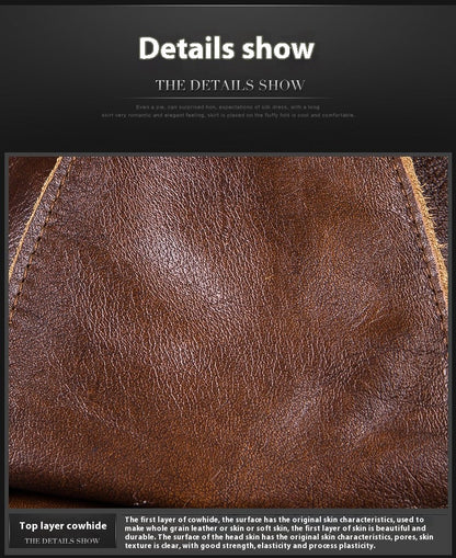 Men's Genuine Leather Warm Octagonal Cap Elegant Adjustable Newsboy Beret Cowhide Tongue Cap