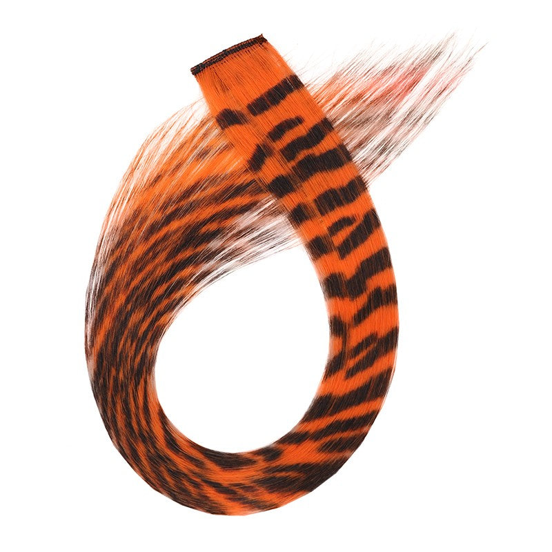 Peruca, extensões de cabelo coloridas, orelha de leopardo de uma só peça invisível e sem rastro, extensões de cabelo listradas