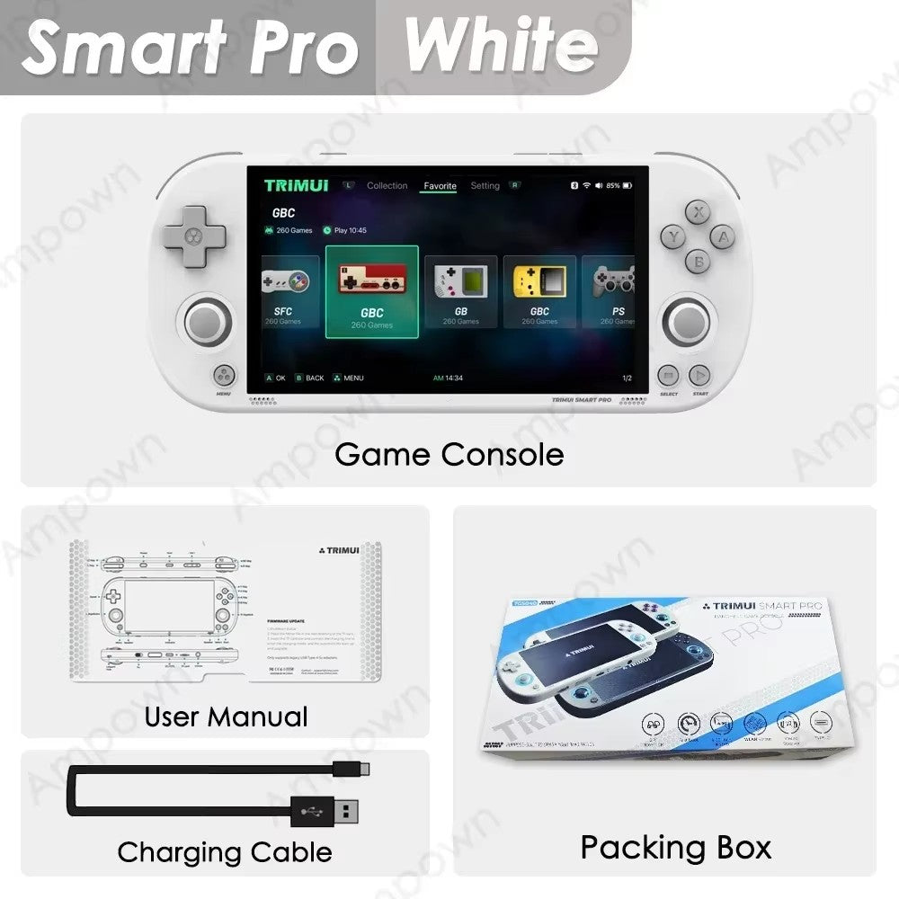 TRIMUI SMART PRO Handheld Game Console 4.96'' IPS Screen Linux System Joystick RGB Lighting Portable Retro Video Game 64G Player Gift 5000 mAh