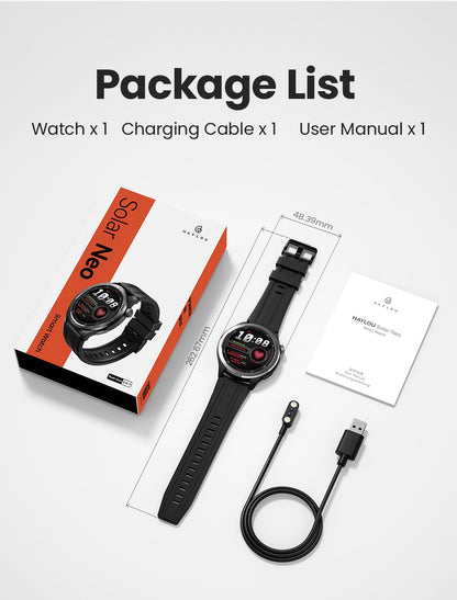 Smartwatch HAYLOU Solar Neo Tela HD de 1.53'' Monitoramento de Saúde 24H Chamada Bluetooth Smartwatch Masculino Feminino Relógios Esportivos Inteligentes