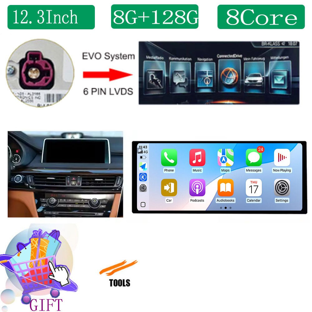Para BMW X5 F15 X6 F16 2014 - 2018 Sistema NBT/EVO Rádio Automotivo Multimídia Player Android 14 GPS Navegação 4G BT Carplay Auto Ferramentas