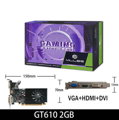 MLLSE GT 610 2GB Graphics Card GDDR3 64Bit DVI VGA PCI-E 2.0 Geforce GPU Gt 610 Gaming Video Card Placa De Video