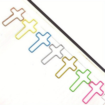 20/50pcs Cross Shaped Paper Clips Cute Decorative Paperclips Office School Home Document Organization Paper Fasteners Stationery