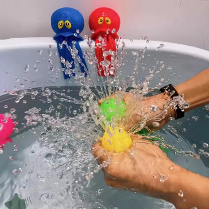 1/2/3/4Pcs Squeeze Water Octopus Stress Relief Toy Children Bathing Playing With Water Shower Decoration Summer Swimming Gifts