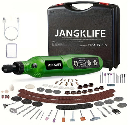 Mini Kit de Ferramentas Rotativas sem Fio, Caneta de Polimento Elétrica com 5 Velocidades e Múltiplos Acessórios Multifuncionais, Ferramenta Elétrica Recarregável USB