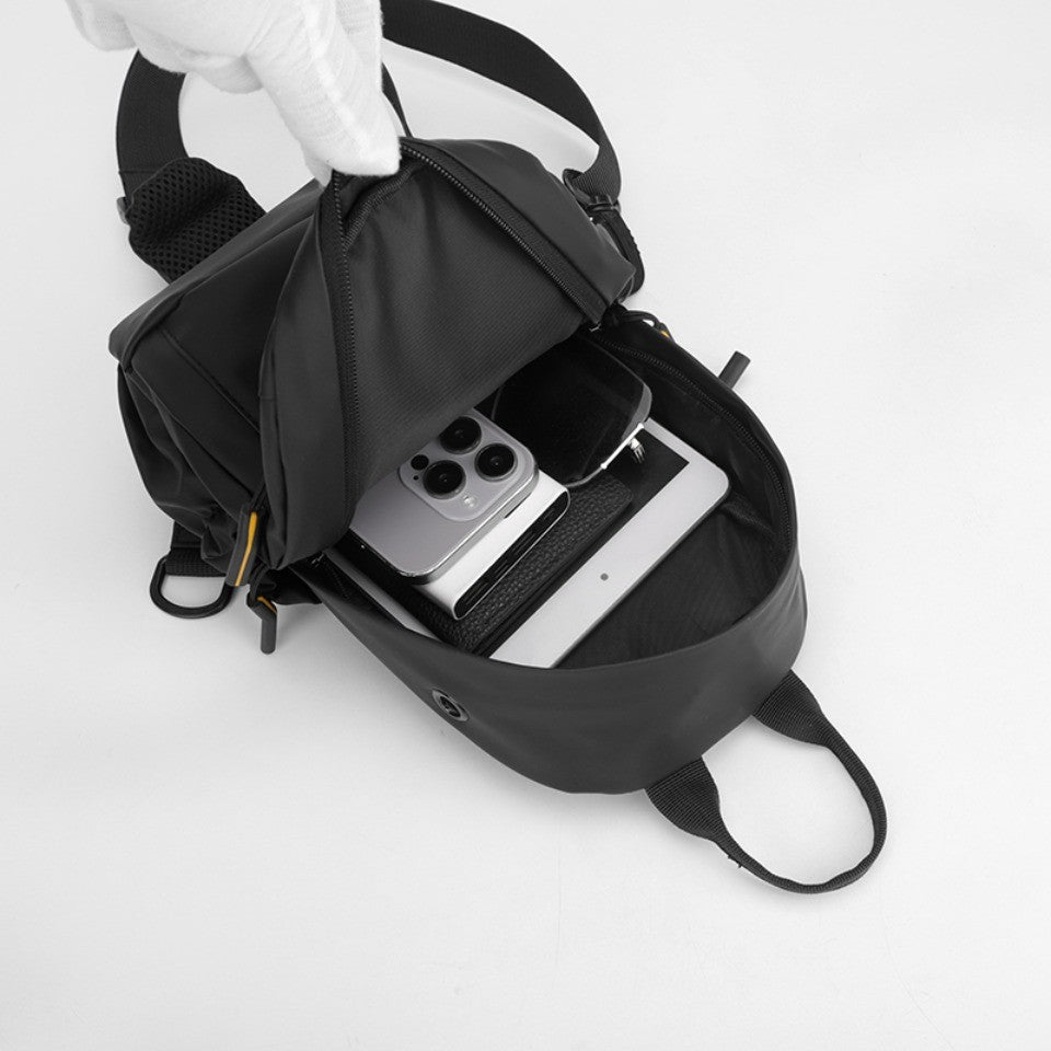 Men's Stylish Chest Pack Convertible Outdoor/Daily Messenger Bag Multi-Position Shoulder Strap  Waterproof Design