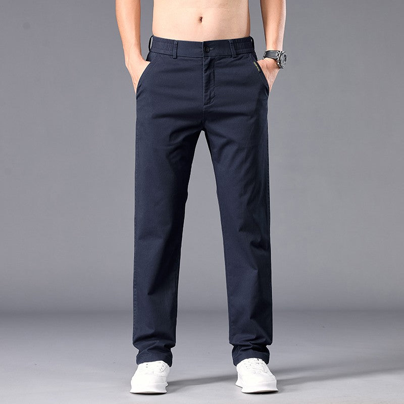 New Casual Pants Men Straight Fit Stretch Autumn Chino Trousers Male Formal Work Business Dress Khaki Fashion Spring Pants