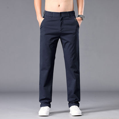 New Casual Pants Men Straight Fit Stretch Autumn Chino Trousers Male Formal Work Business Dress Khaki Fashion Spring Pants