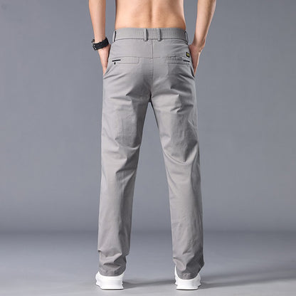 New Casual Pants Men Straight Fit Stretch Autumn Chino Trousers Male Formal Work Business Dress Khaki Fashion Spring Pants