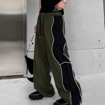 Men's Casual Pants Straight Punk Black Loose Baggy Male Trousers Clothes Plus Size Polyester Vintage Sale Cotton Fashion 2025