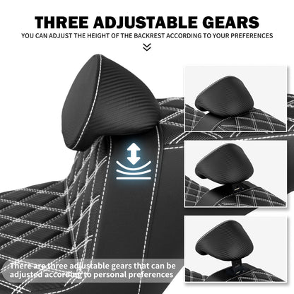 Assento Duplo de Motocicleta com Encosto para Piloto e Passageiro Para Harley Touring FLHR 2024-UP Road Street Glide CVO 2023