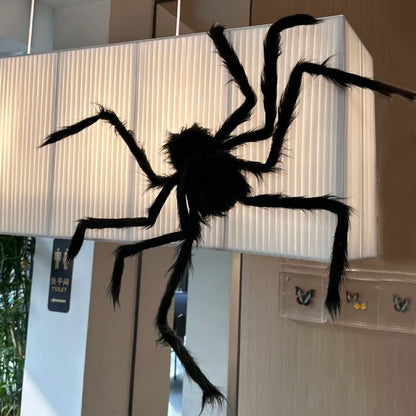 Halloween Big Plush Spider Horror Halloween Decoration Party Prop Outdoor Giant Spider Decor 30-200cm Chamber Prank Black Spider