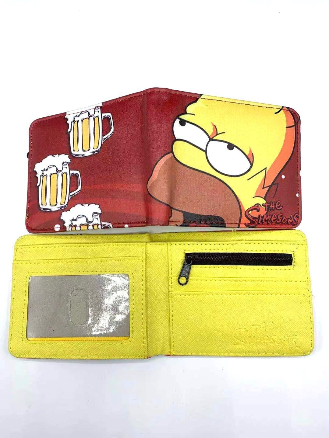 Carteira Dobrável Marvel Vingadores Os Simpsons Bonecos de Anime Masculina Infantil Porta-Cartões de Identidade com Prendedor de Dinheiro Bolsa de Presente de Desenhos Animados