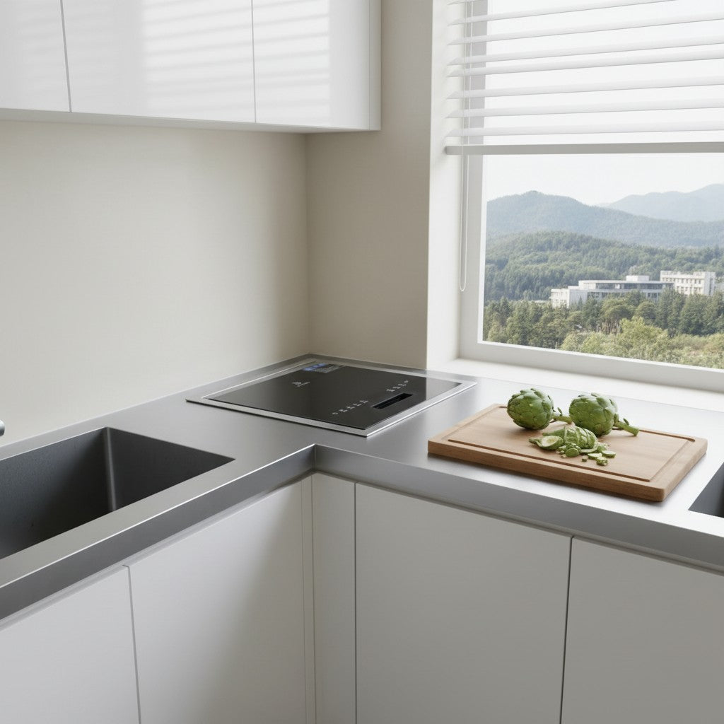 Available Fully Automatic Countertop Home Stainless Steel Dishwashers 9Sets Capacity Smart Control Electric