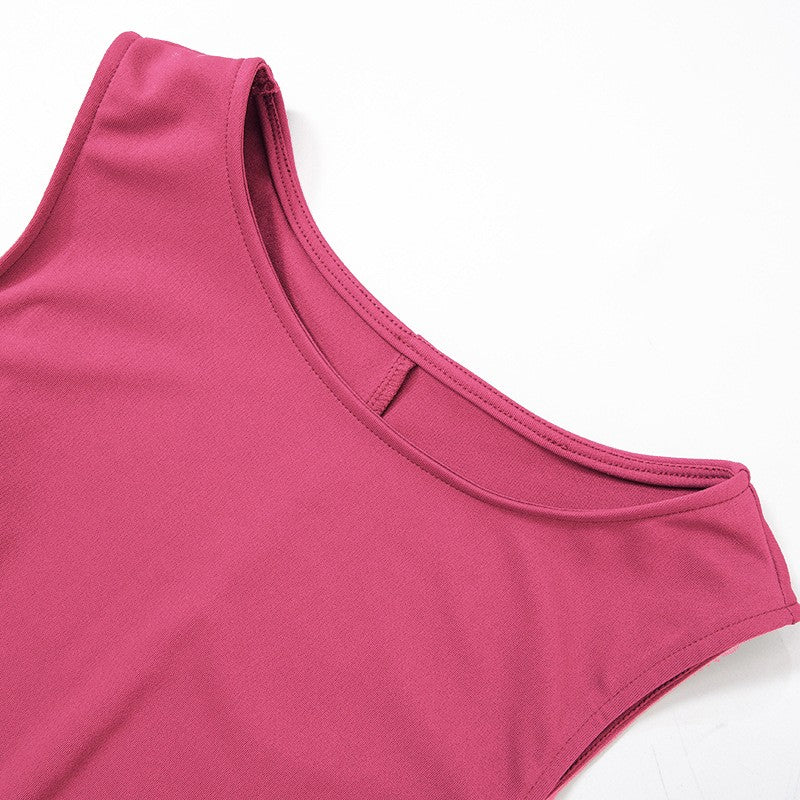 Woman Dress Sleeveless Knit Slim A-Line Female O-Neck Seveless Mini Dresses Shea