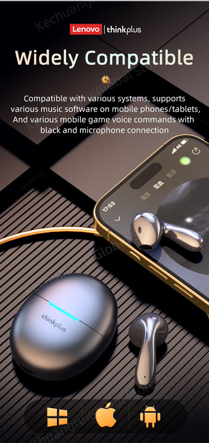 Original Lenovo LP48 TWS Wireless Bluetooth 5.4 Earphone Gaming Earbuds HIFI Music Headphones Noice Cancelling Dual Mode Headset