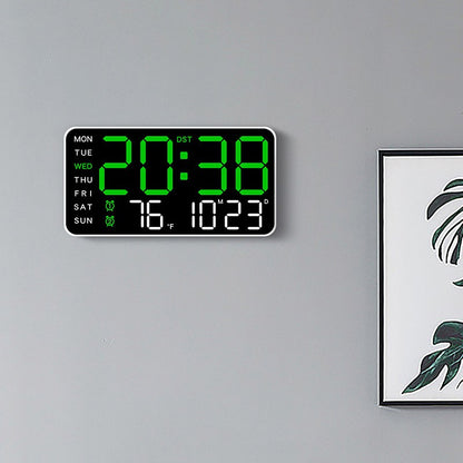 LED Alarm Clocks Brightness Adjustable 12/24H Clock Large Digital Wall Clock Week Date Temperature Display Voice Control Table