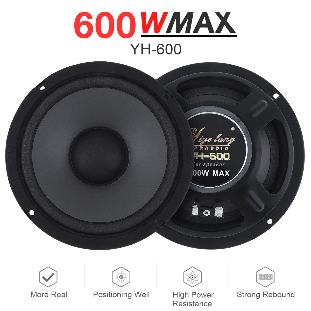 Automotivo Áudio para Carro Tunado Alto-falante de Grave Médio e Pesado Ultrafino Buzina de Alto-falante Modificado 6 Polegadas 600W 2 Vias Faixa de Frequência Completa