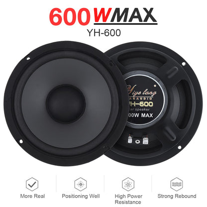 Automotivo Áudio para Carro Tunado Alto-falante de Grave Médio e Pesado Ultrafino Buzina de Alto-falante Modificado 6 Polegadas 600W 2 Vias Faixa de Frequência Completa