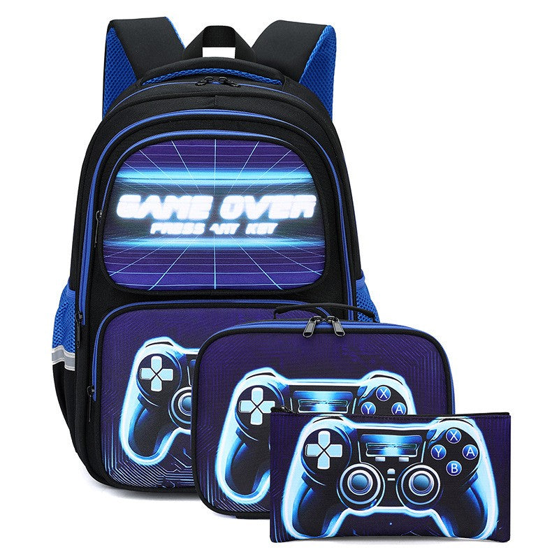 Mochila escolar estampada com console de videogame criativo 3 peças/conjunto mochilas para meninos adolescentes meninas Nylon à prova d'água bolsas escolares para livros