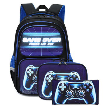 Mochila escolar estampada com console de videogame criativo 3 peças/conjunto mochilas para meninos adolescentes meninas Nylon à prova d'água bolsas escolares para livros