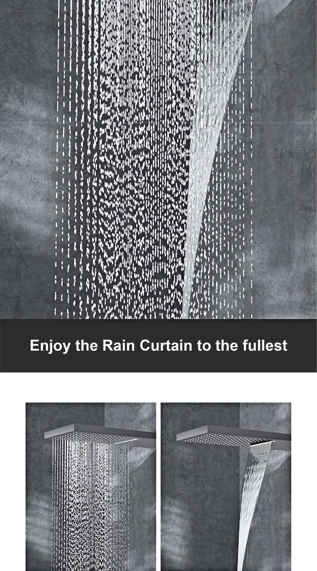 Luxury gun gray brass thermostatic shower system wall mounted LED digital display hot and cold water bathroom embedded faucet