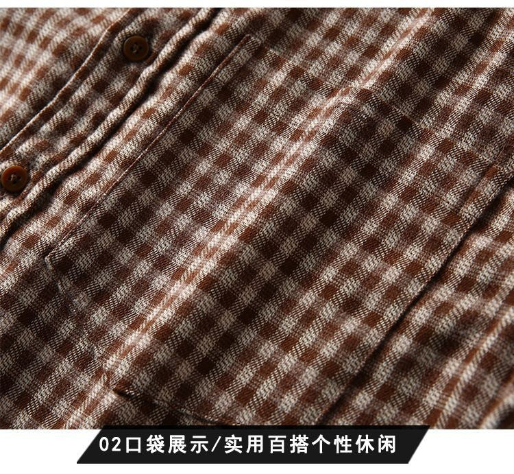 Retro Trendy Plaid Long Sleeve Shirt Autumn and Winter Fashion Jacket Versatile Casual Shirt 2025 New Loose Men's Clothing