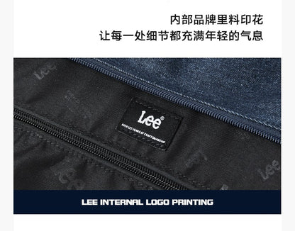 LEE Unisex Denim Blue Soft Pillow Shoulder Bags Beige Casual Simple Utility Light Ladies Large High Capacity Hobo Crossbody Bag