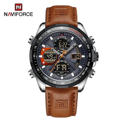 NAVIFORCE Men Military watch Multifunction Chronograph Sports 3ATM Waterproof alarm mode Day And Date Display Male Gifts Clocks