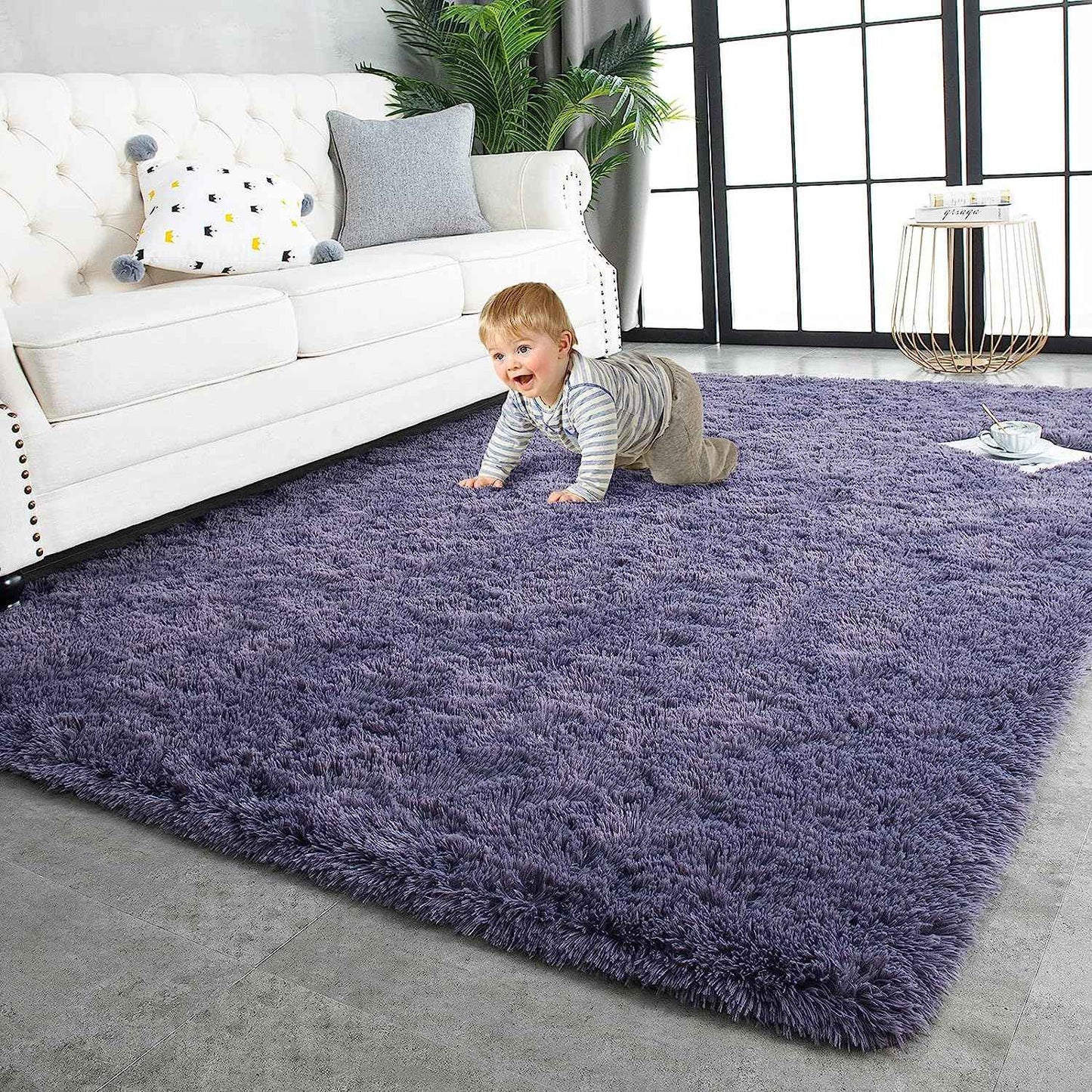 Fluffy Rugs for Bedroom Fuzzy Area Rugs for Living Room Soft Kids Carpet Non Slip Rugs for Hardwood Floors Room Decor