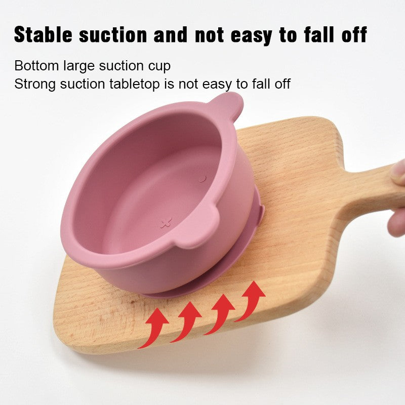 BPA Free Baby Silicone Feeding Bowl Cartoon Dishes For Kids Suction cup Anti-Drop Non-Slip Dinnerware Autonomous eating training
