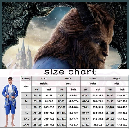 Anime The Beauty Beast Cosplay Costume Clothes Mask Prince Beasts Adam Cos Costume Uniform for Adults Men Women Halloween Party