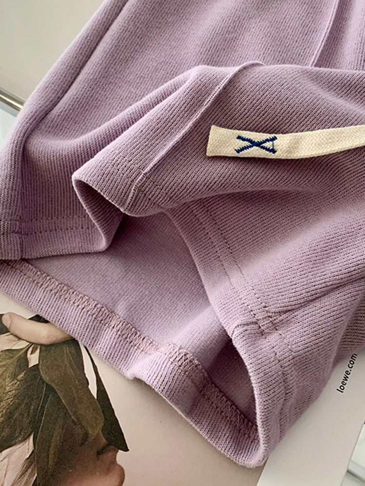 AOSSVIAO 2025 Summer Shorts Women Elasticity Lovely Girls Korean Style Sweet Students Harajuku Simple Pure Gray Trousers Female