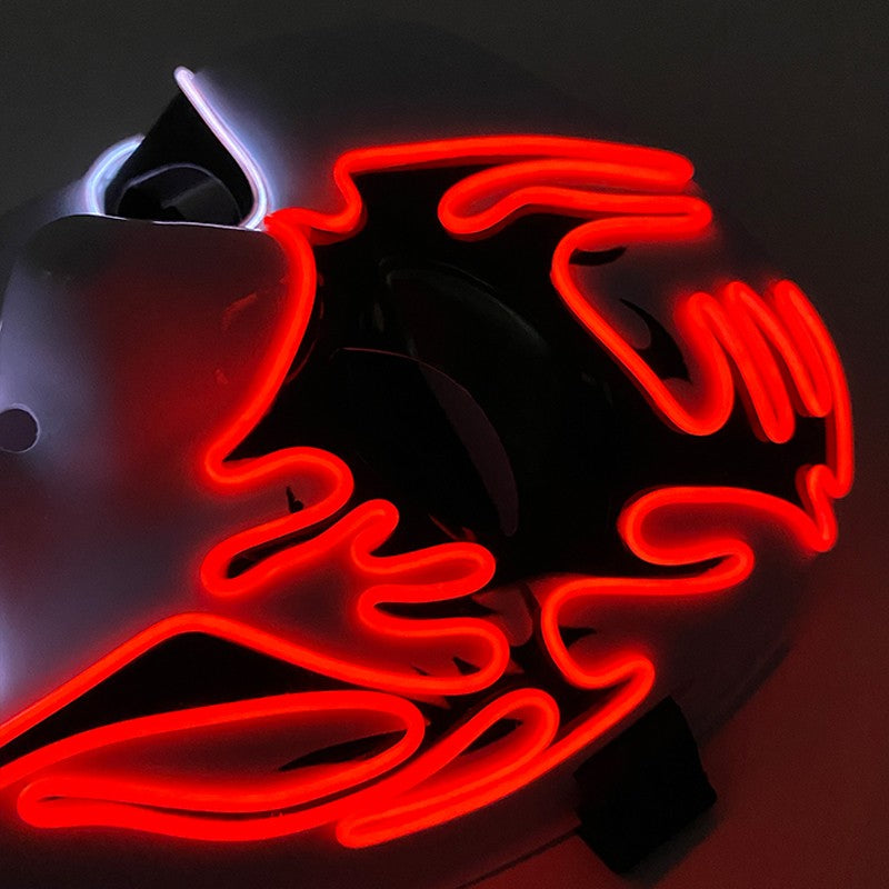Shuffle Dance Mask Luminous Purge Mask Devil Glowing Masquerade Cosplay Mask for Halloween Horror Haunted House Props