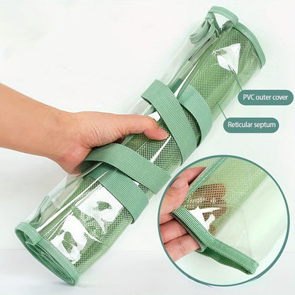 Clear Tote File Bag - Waterproof, Large Capacity, for School, Office, Travel, Document Organizer, Hand Carry Handle (Tran