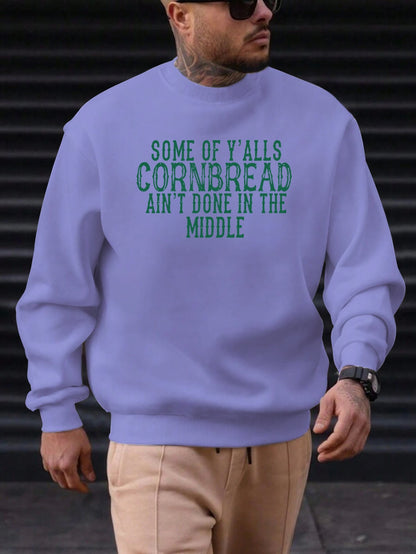 2025 New Sweatshirt For Men'sEnglish Font Pattern Printing Cotton Round Neck Fashion Casual High Quality Daily Top Clothing