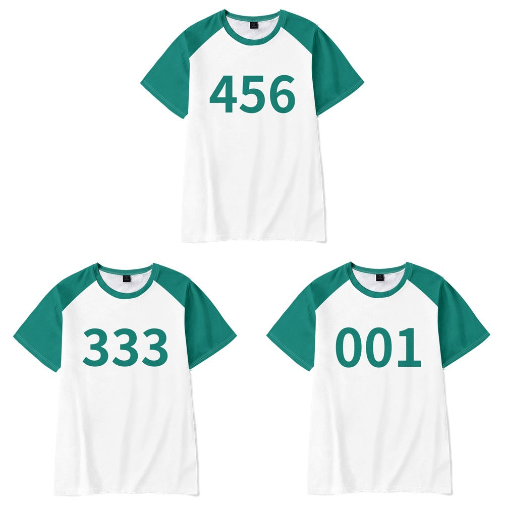 Number Tracksuit Player 456 333 001 Games Disguise Caarnival Party Clothes Calamari Game Cosplay Costume Popular Game Sweatshirt