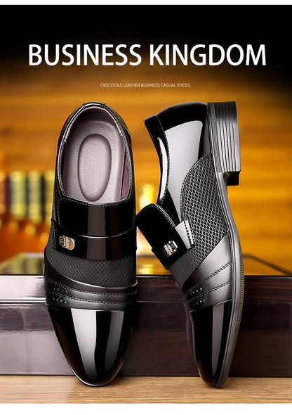 Oxford Shoes Men's Luxury Lacquer Wedding Shoe Pointed Toe Dress Shoes for Men Classic Business Men Leather Shoes Big Size 38-48