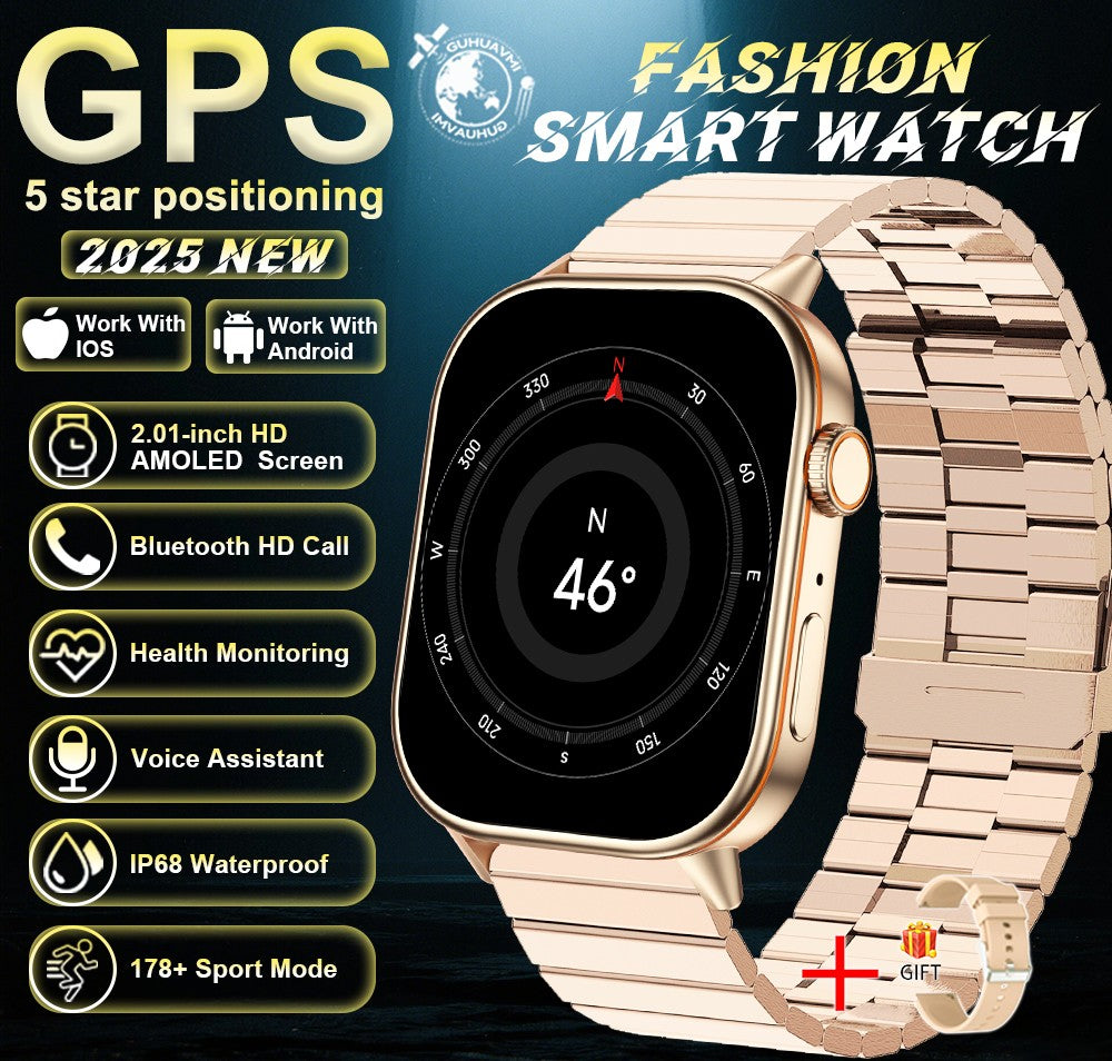 2025 New Military Dual-band GNSS GPS Smart Watch Men Compass 10ATM Waterproof Bluetooth Call Heart rate Sports Smart Watch Women