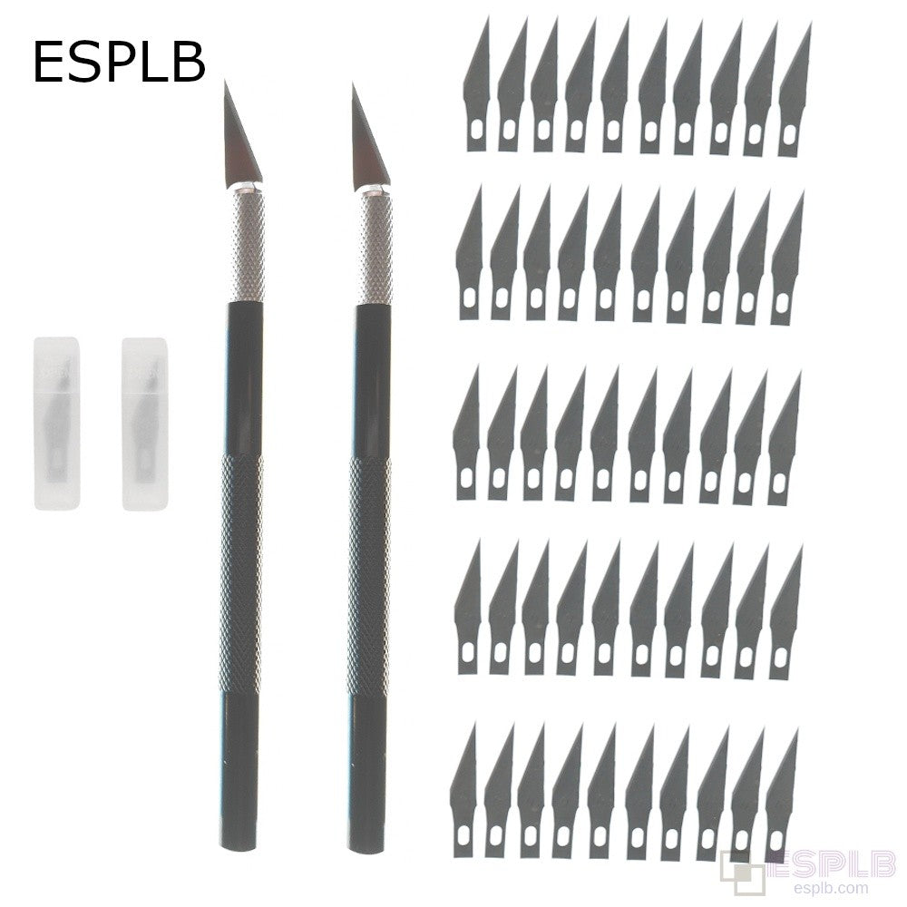 Engraving Non-Slip Metal Scalpel Knife Kit + 50/20/10/5pcs #11 Blades Cutter Craft Knives for Mobile Phone PCB Repair Hand Tools