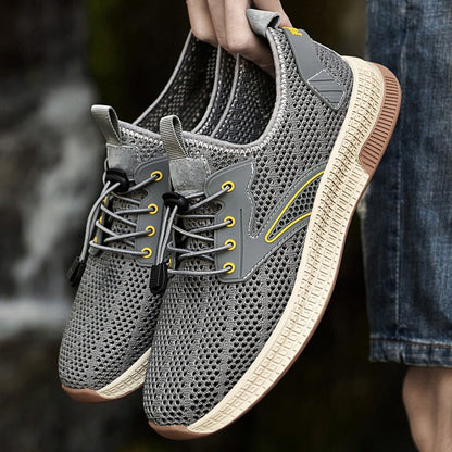Sapatos Masculinos Casuais de Couro Genuíno para Exteriores Marca de Sapatos Masculinos para Escalada Caminhada Viagem Sapatilhas Respiráveis Masculinas Calçados de Verão