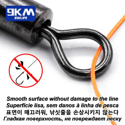 Giradores de Pesca com Snap 25~100 Peças Aço Inoxidável Girador de Tambor Rolante Clip Interlock Conector de Isca de Pesca Água Salgada