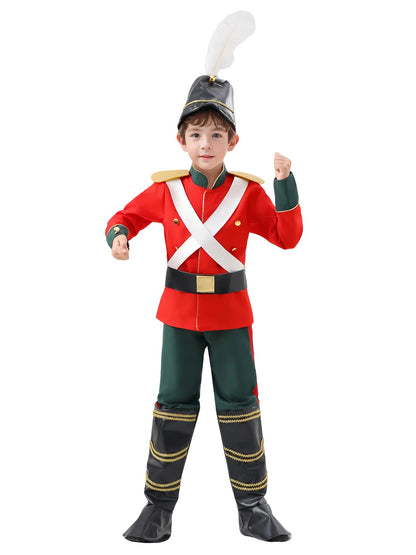 Boys Toy Soldier Costume Halloween Stage Performance Outfit Kids Military Role Play Set  - New Arrival 2025