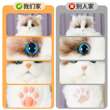 Mochila de Gato de Pelúcia Super Realista Bolsa de Compras para Viagem Bolsa Escolar de Gato de Desenho Animado Bonito Bolsa de Pelúcia Presente para Meninas