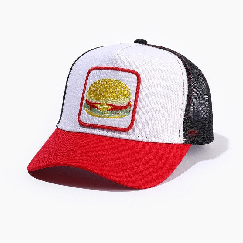 Trucker Caps Men Women Baseball Cap With Cartoon Hamburg Embroidery Patch Snapback Drake Bones Cotton Casual Mesh Dad Sun Hats