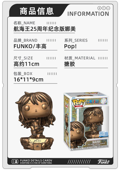 Série de 25º Aniversário de One Piece, Boneco de Ação Usopp Nami, Funko Pop, Personagem de Anime, Modelo de Coleção, Edição Limitada, Presente Original