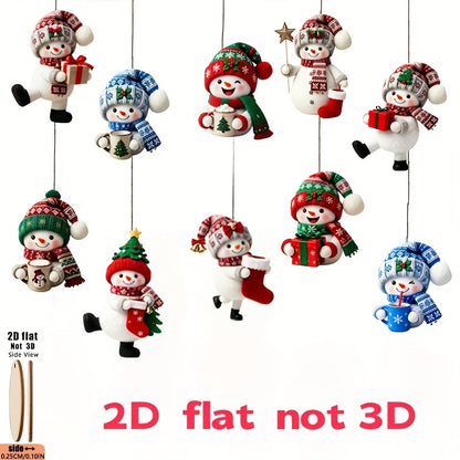 15 Pieces in a Random Assortment of Styles, Christmas Snowmen in Various Poses Holding Christmas Gifts, Handmade Christmas Hanging Ornaments, Essential Christmas Decorations, Great Gift Items