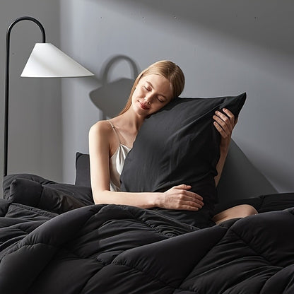 Full Size Bed Comforter Set Soft Breathable All Seasons Bedding with 2/3 pcs,1 Comforter And 1/2 Pillow Shams Machine Washable