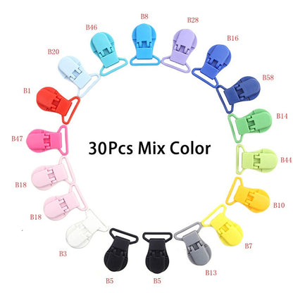 30/50/100pcs 1" 25mm Hot D Shape Plastic Baby Pacifier Clips Dummy Chain Holder Suspender Clips Clamp With Gripping Teeth
