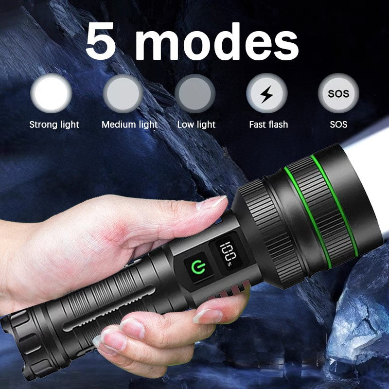 200000LM Most Powerful LED Flashlight Rechargeable High Power Flashlight Long Range Military Tactical Lantern Camp Outdoor Torch